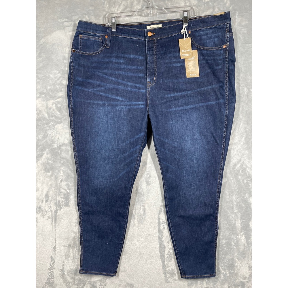 Madewell 10 High-Rise Skinny Jeans 37 Petite Dark Wash Thermolite K2435 NEW